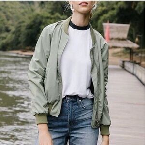 Madewell Green Bomber Jacket Size XXS NWT